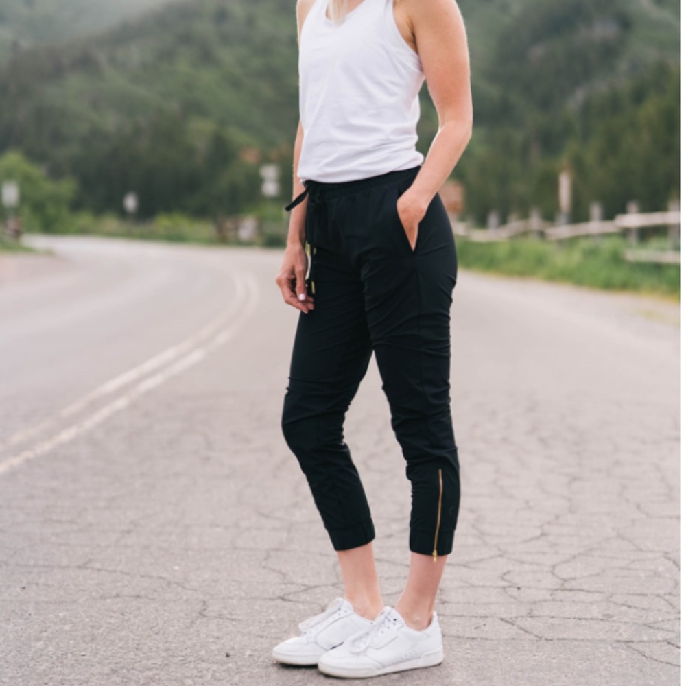 Black Everywhere Zipper Joggers